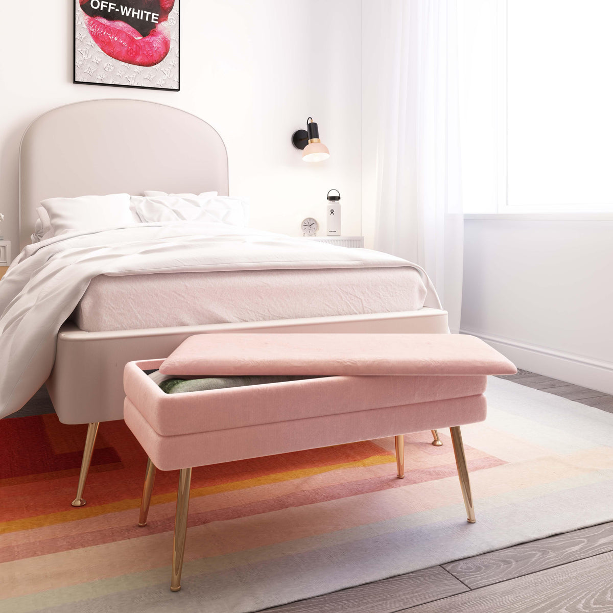 Ziva 31" Velvet Storage Bench