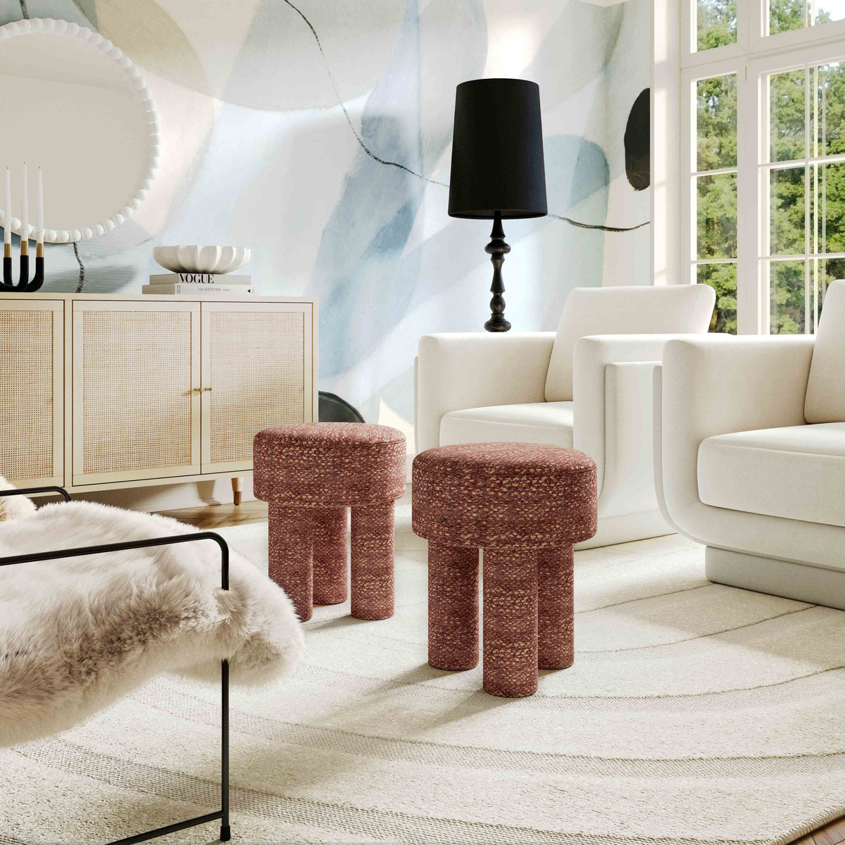 Claire Textured Accent Stool