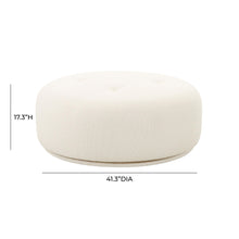 Fickle Cream Performance Boucle Swivel Ottoman