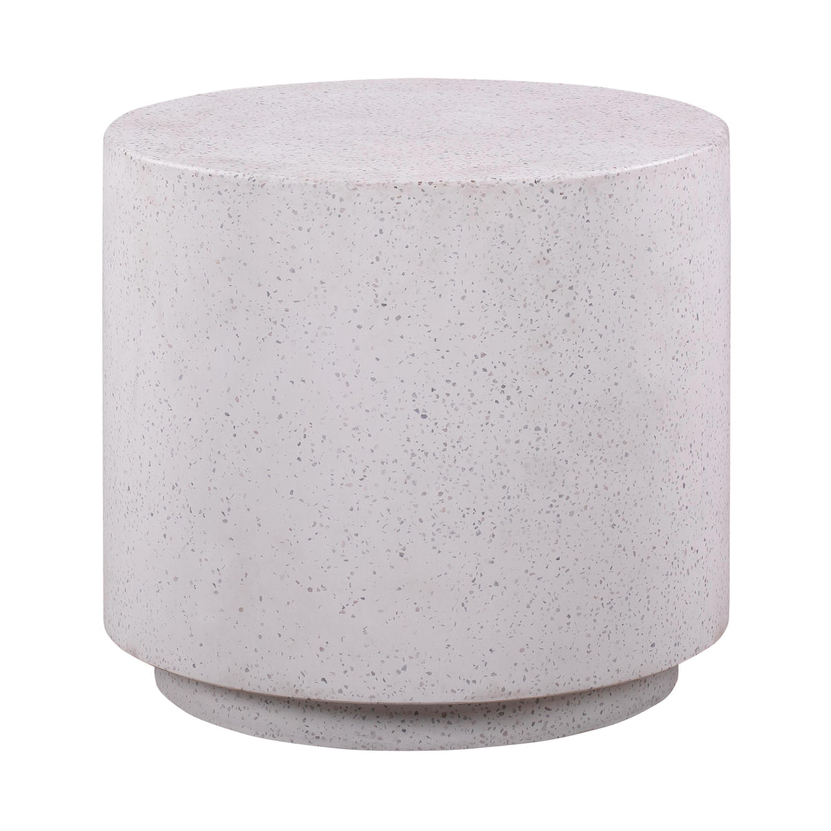 Terrazzo Light Speckled Concrete Round Side Table