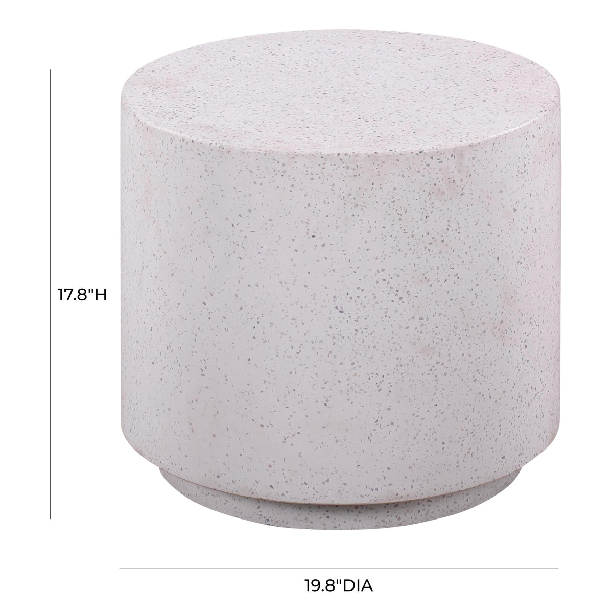 Terrazzo Light Speckled Concrete Round Side Table
