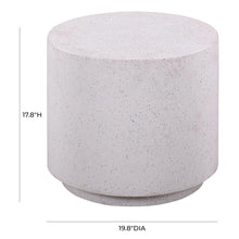 Terrazzo Light Speckled Concrete Round Side Table