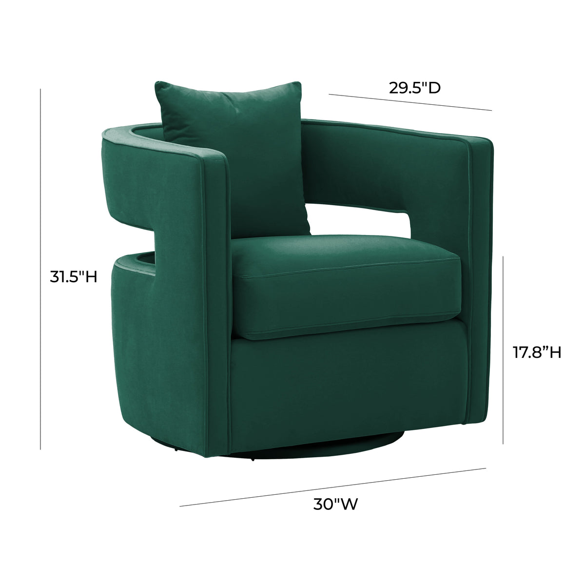 Kennedy Performance Velvet Swivel Accent Chair