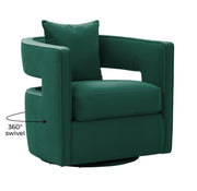 Kennedy Performance Velvet Swivel Accent Chair