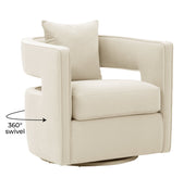 Kennedy Performance Velvet Swivel Accent Chair