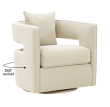Kennedy Performance Velvet Swivel Accent Chair