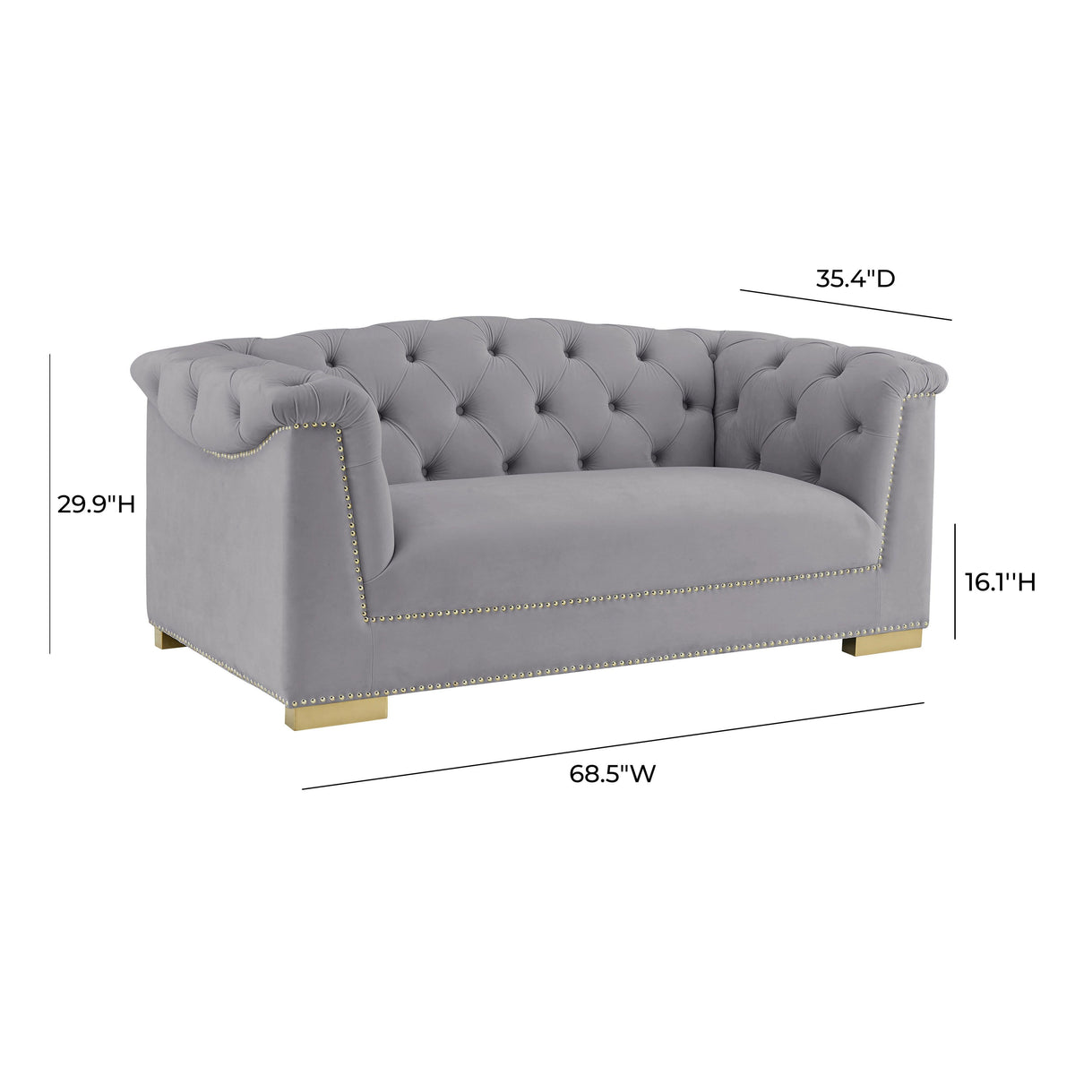 Farah 69" Performance Velvet Loveseat by Inspire Me! Home Decor