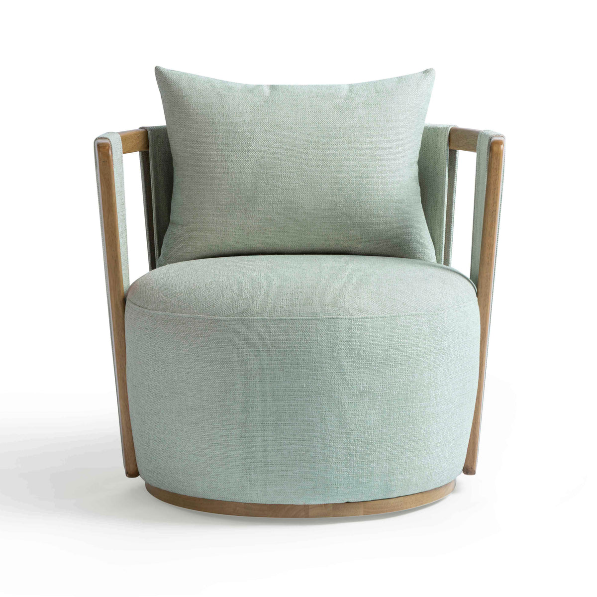 Paolo Textured Contract-Grade Weave Fabric Swivel Accent Chair