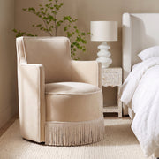 Passe Tasseled Velvet Swivel Accent Chair