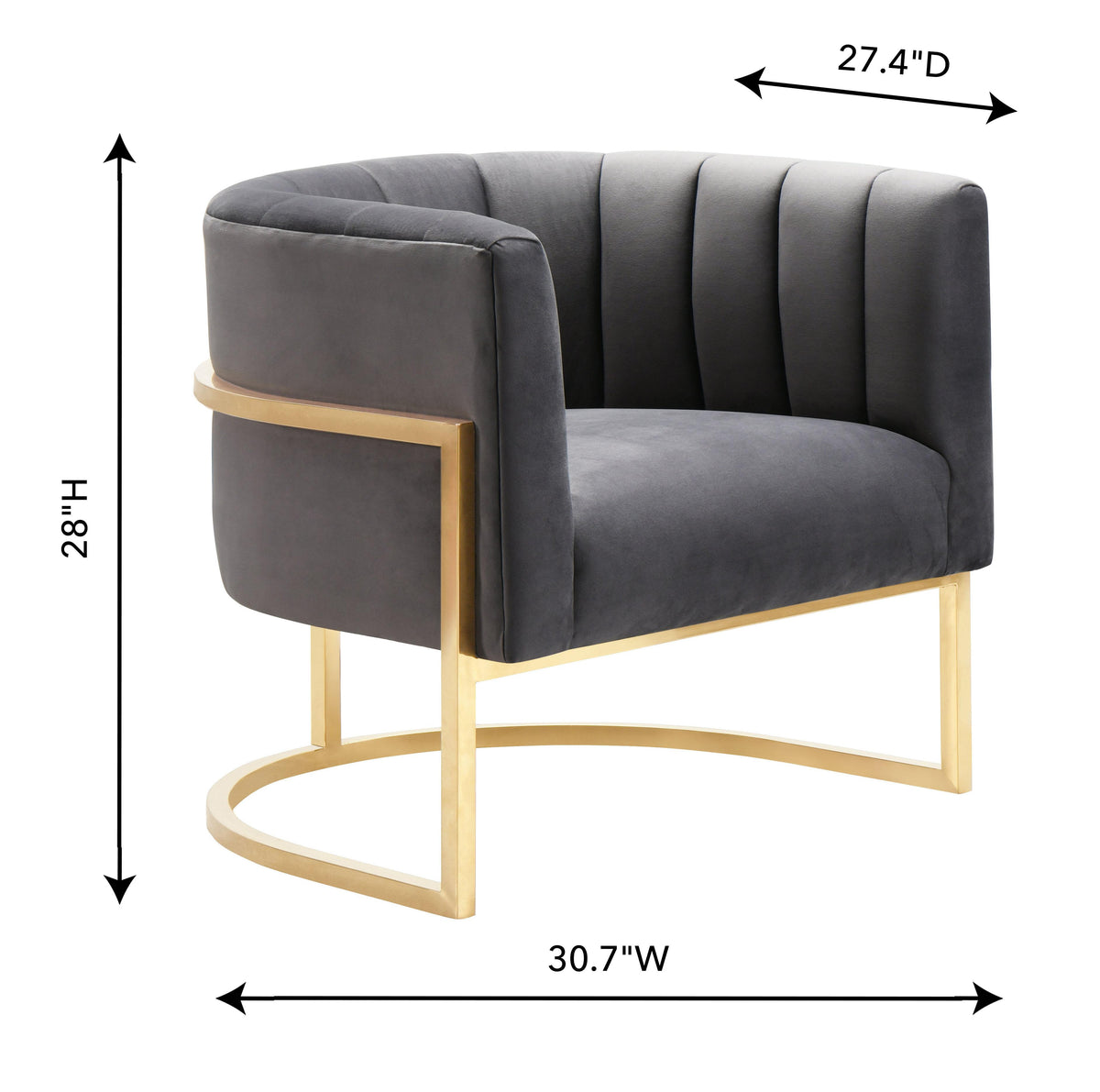 Magnolia Performance Velvet Accent Chair - Gold Base