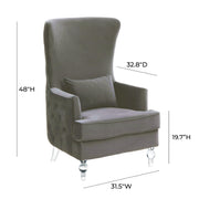 Aubree Performance Velvet Chair with Acrylic Legs