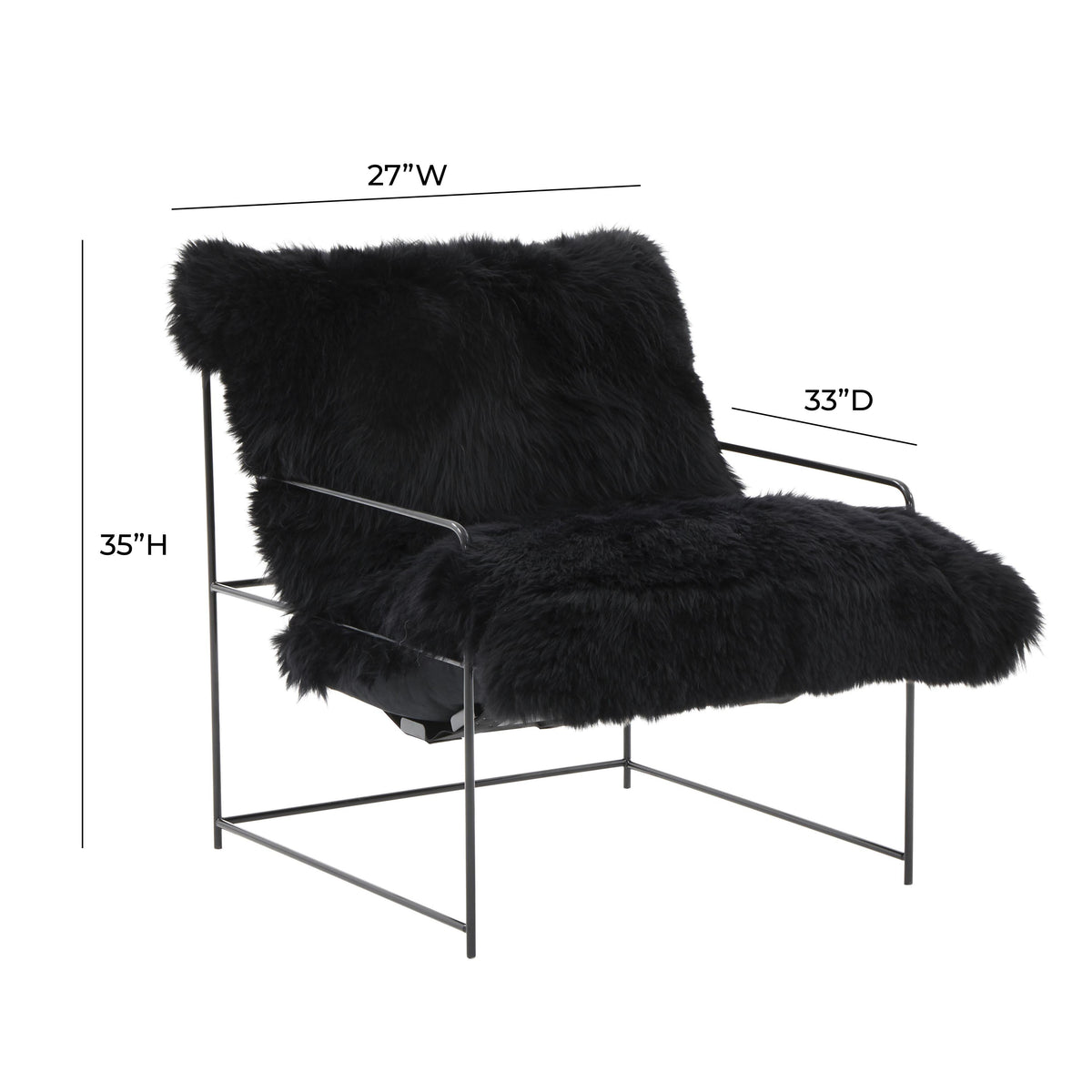 Kimi Genuine Sheepskin Accent Chair