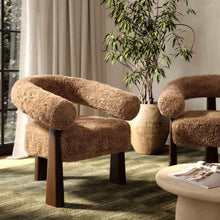 Spara Contract-Grade Straight Vegan Shearling Accent Chair