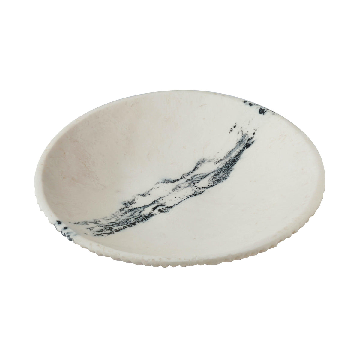 Ikani  Black & White Resin Serving Plate
