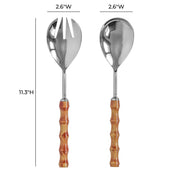 Bamboozled Stainless Steel Salad Serving Spoons - Set of 2