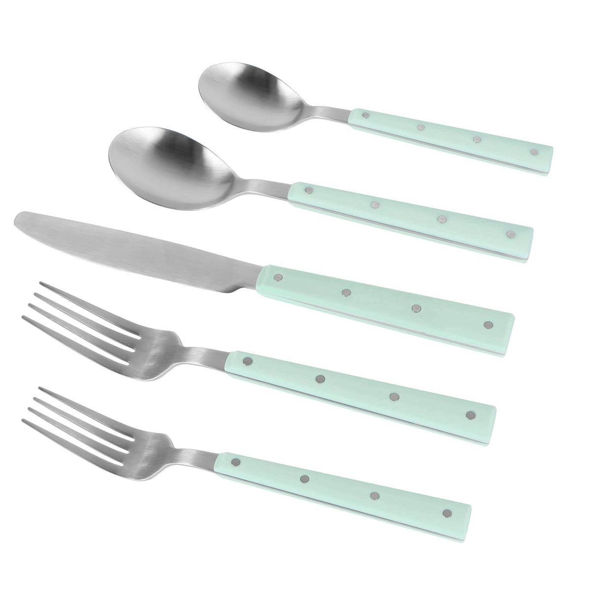 Soline Stainless Steel Flatware - Set of 5 Pieces - Service for 1