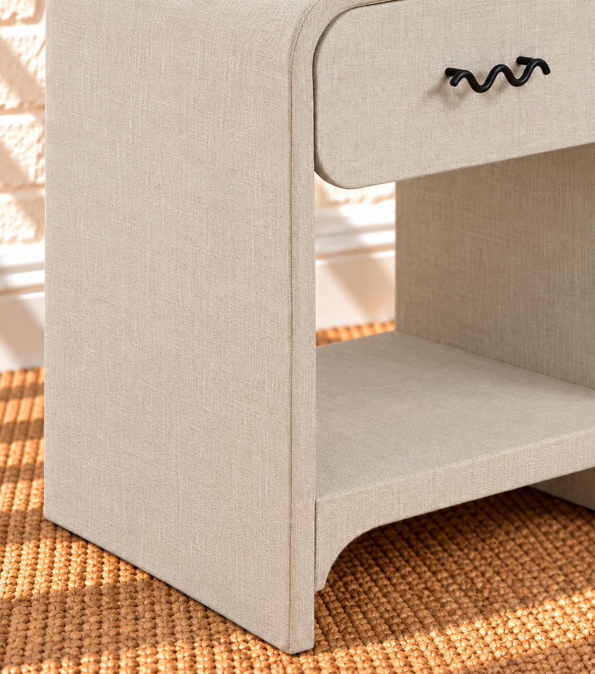 Thiago Nightstand with Drawer in Greige