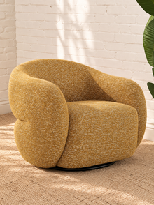 Valencia Lounge Chair in Textured Yellow