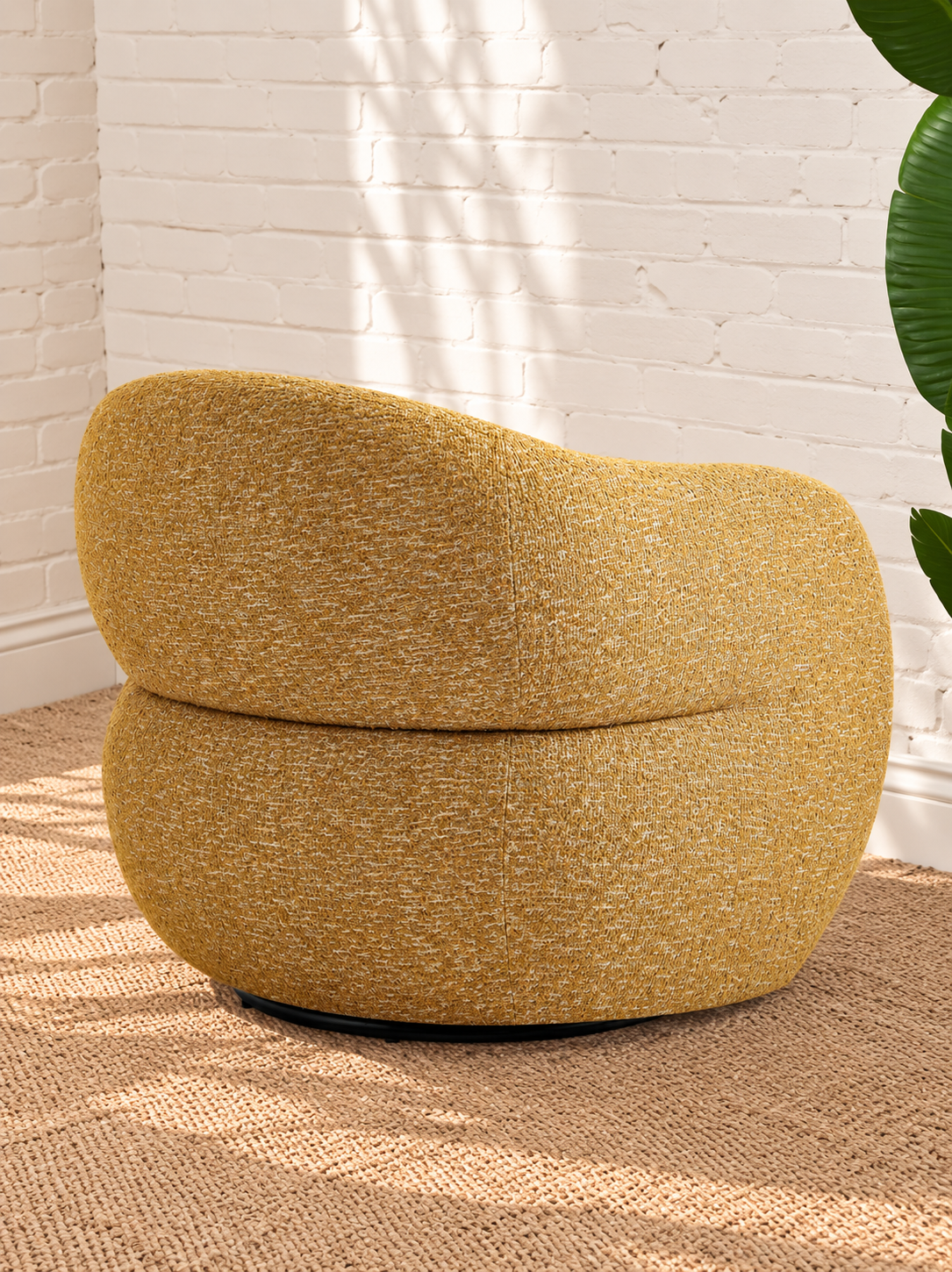 Valencia Lounge Chair in Textured Yellow