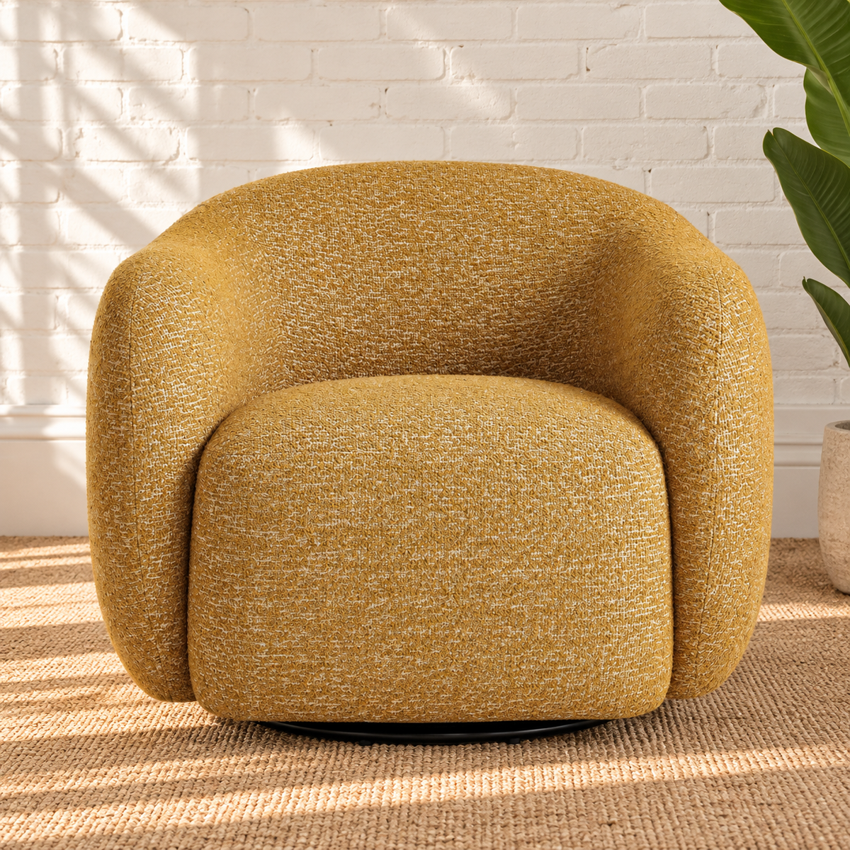 Valencia Lounge Chair in Textured Yellow