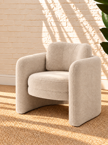 Viela Lounge Chair in Oatmeal Chenille