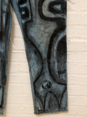Hand-Painted Abstract Art Denim Jeans