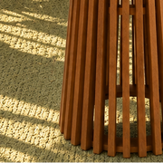Vivian Slatted Bar Table in Warm Teak 31 Inches