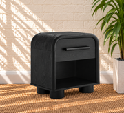 Vivienne One Drawer Nightstand in Charcoal
