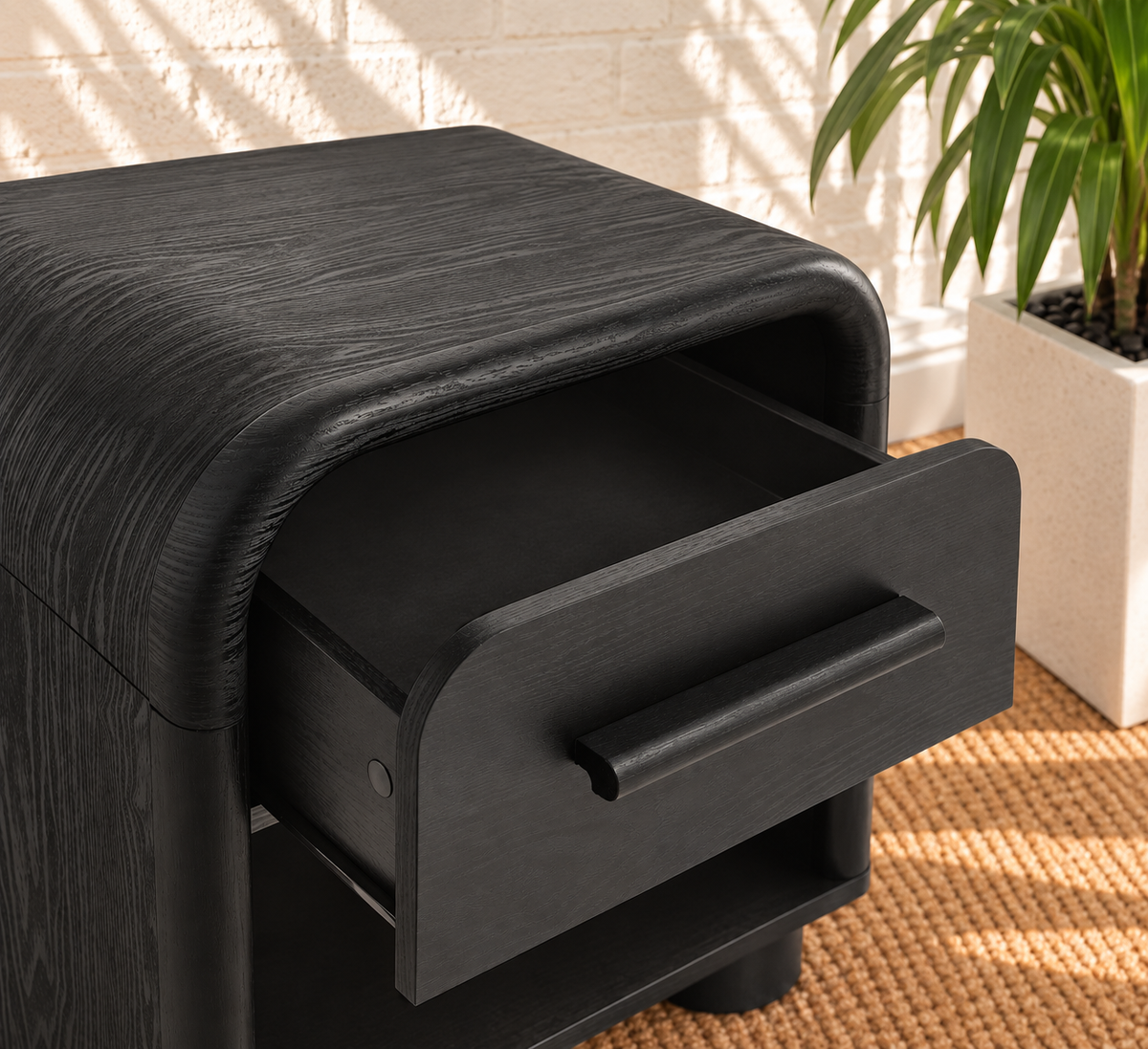 Vivienne One Drawer Nightstand in Charcoal