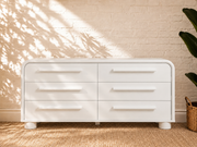 Vivienne Six Drawer Dresser in Soft White