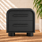 Vivienne Two Drawer Nightstand in Charcoal