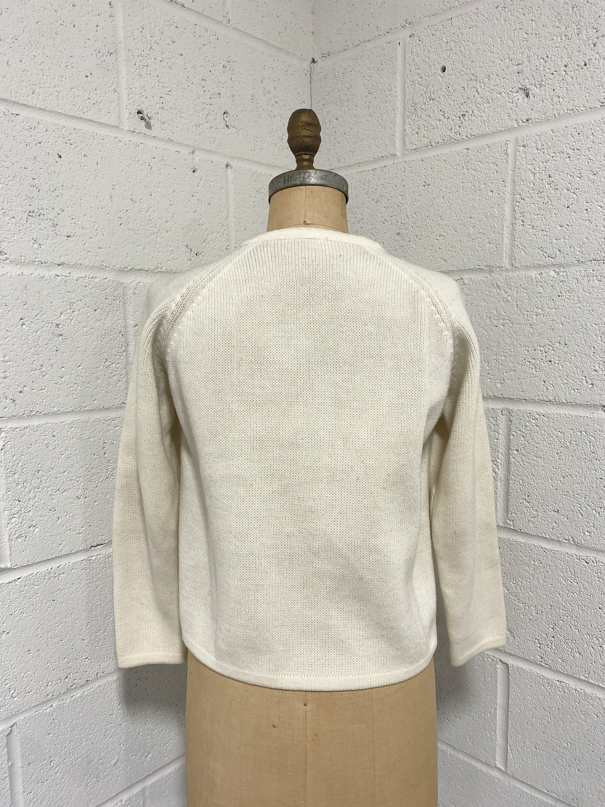 Cream Cardigan with Floral Embroidery