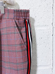 Burgundy Houndstooth Pants with Racing Stripe (16)