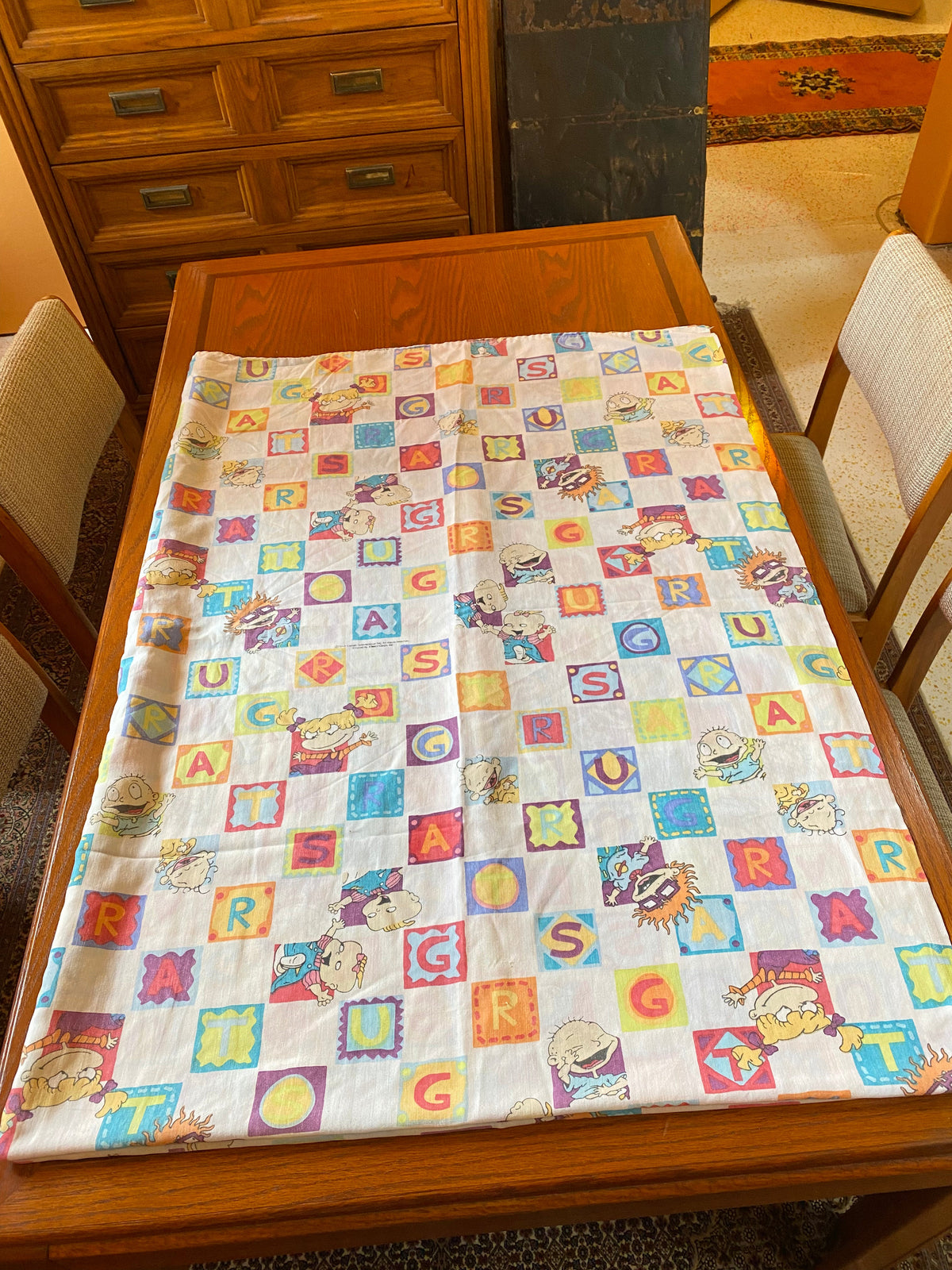 Vintage Rug Rats Twin Flat Sheet