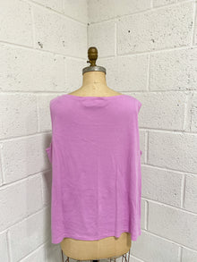 Pink Tank with Floral Detail (20-22W)