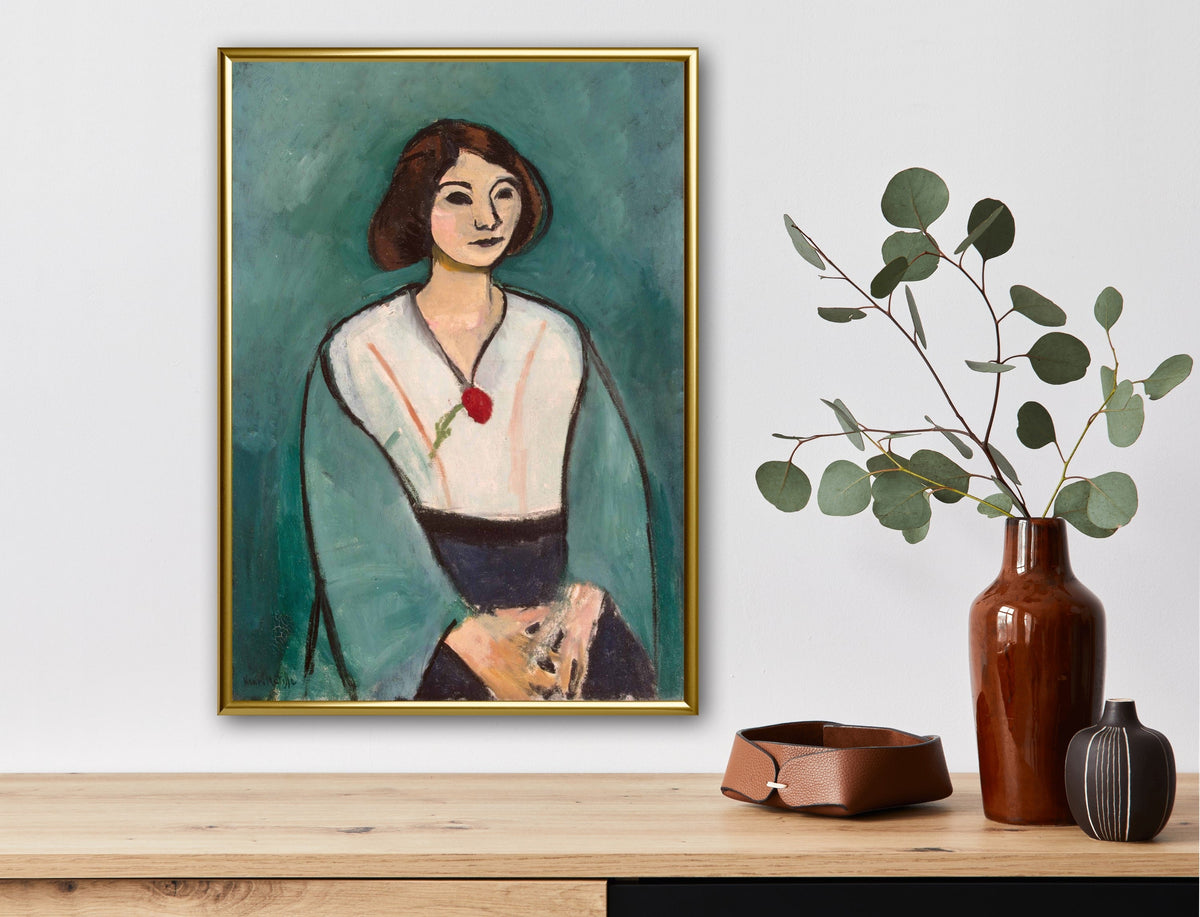 Woman in Green with a Carnation