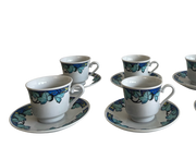 Set of 5 Azul plant Tea cup