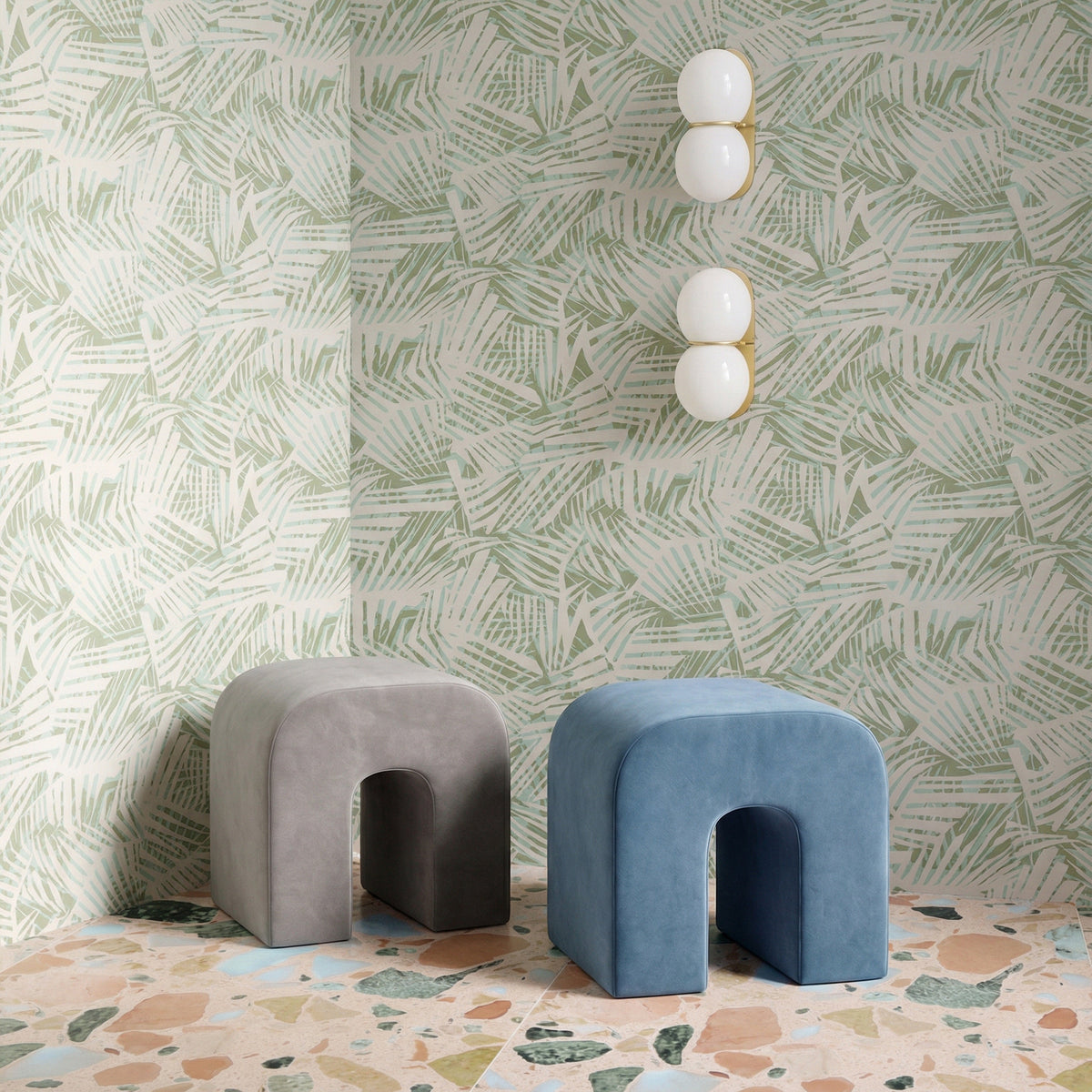 Desi Performance Fabric Ottoman