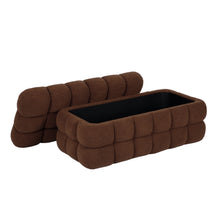 Anita 39" Faux Shearling Storage Bench With Reversible Tray Top