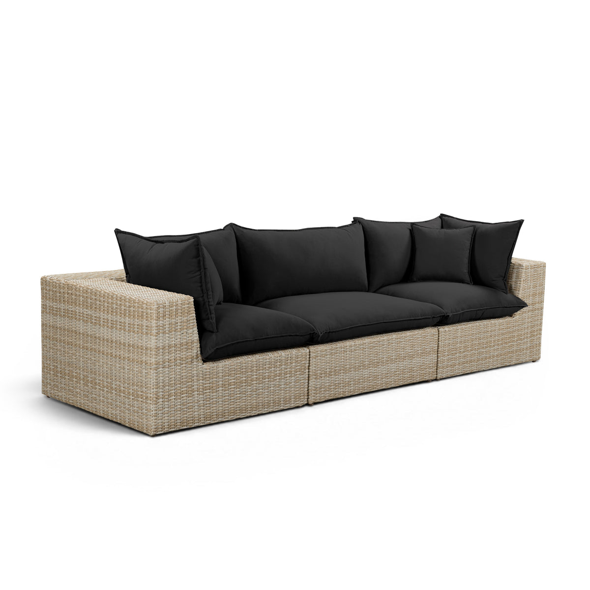 Cali 120" Performance Fabric & Wicker Outdoor Sofa