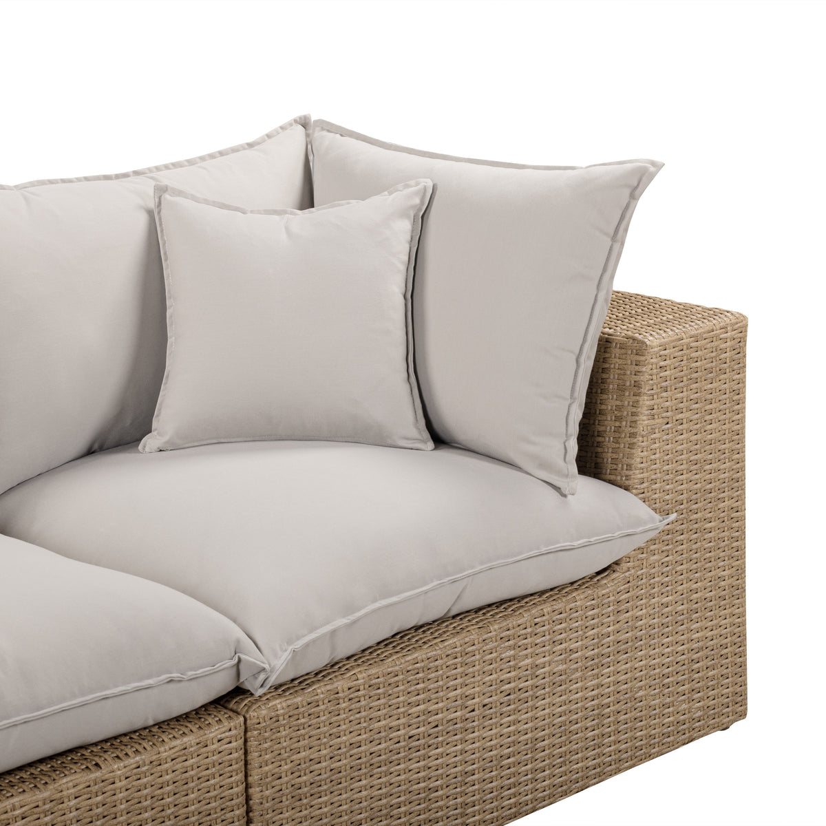 Cali 120" Performance Fabric & Wicker Outdoor Sofa