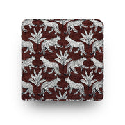 Raji Leopard Performance Jacquard Ottoman