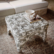 Raji Leopard Performance Jacquard Ottoman