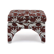 Raji Leopard Performance Jacquard Ottoman