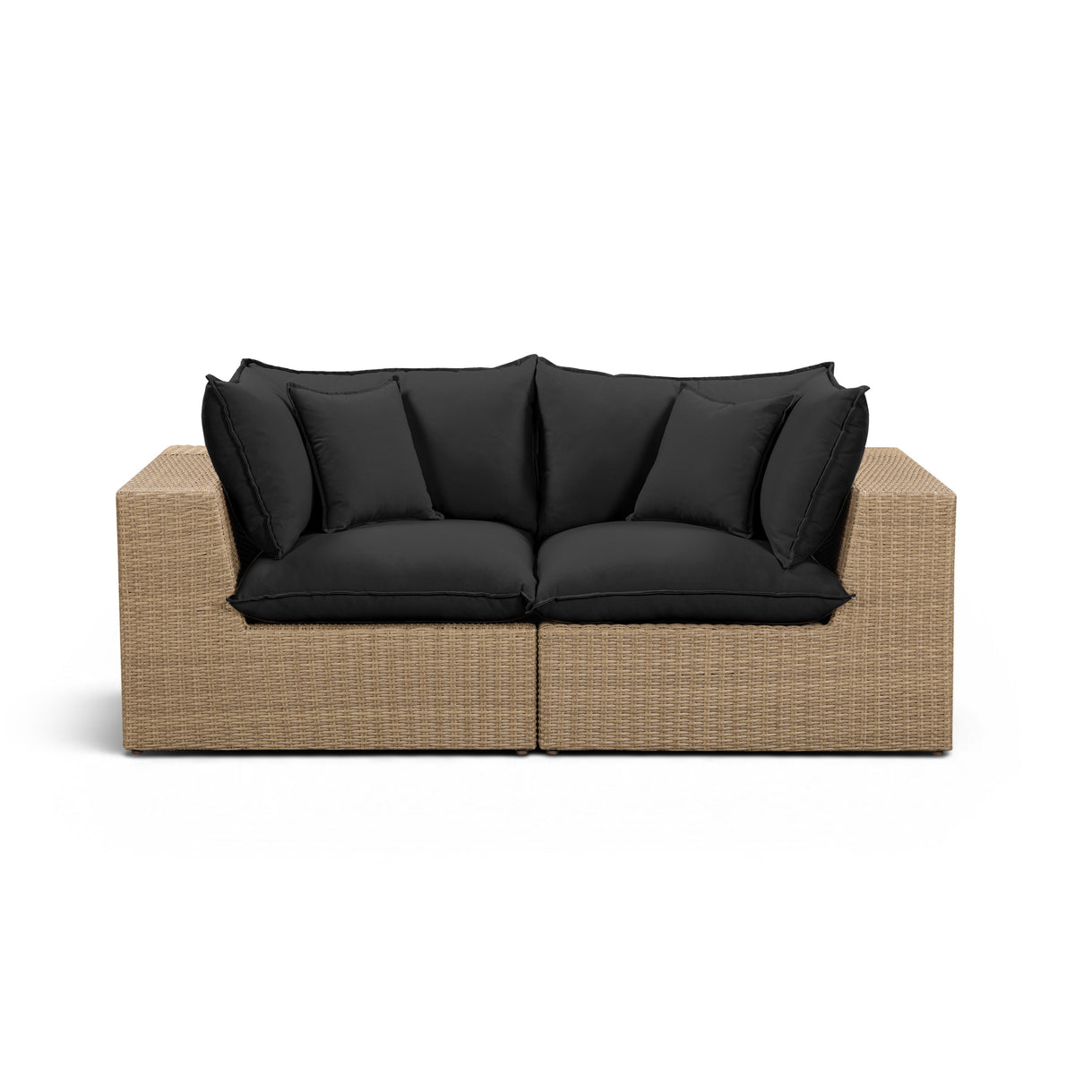 Cali 80" Performance Fabric & Wicker Outdoor Loveseat