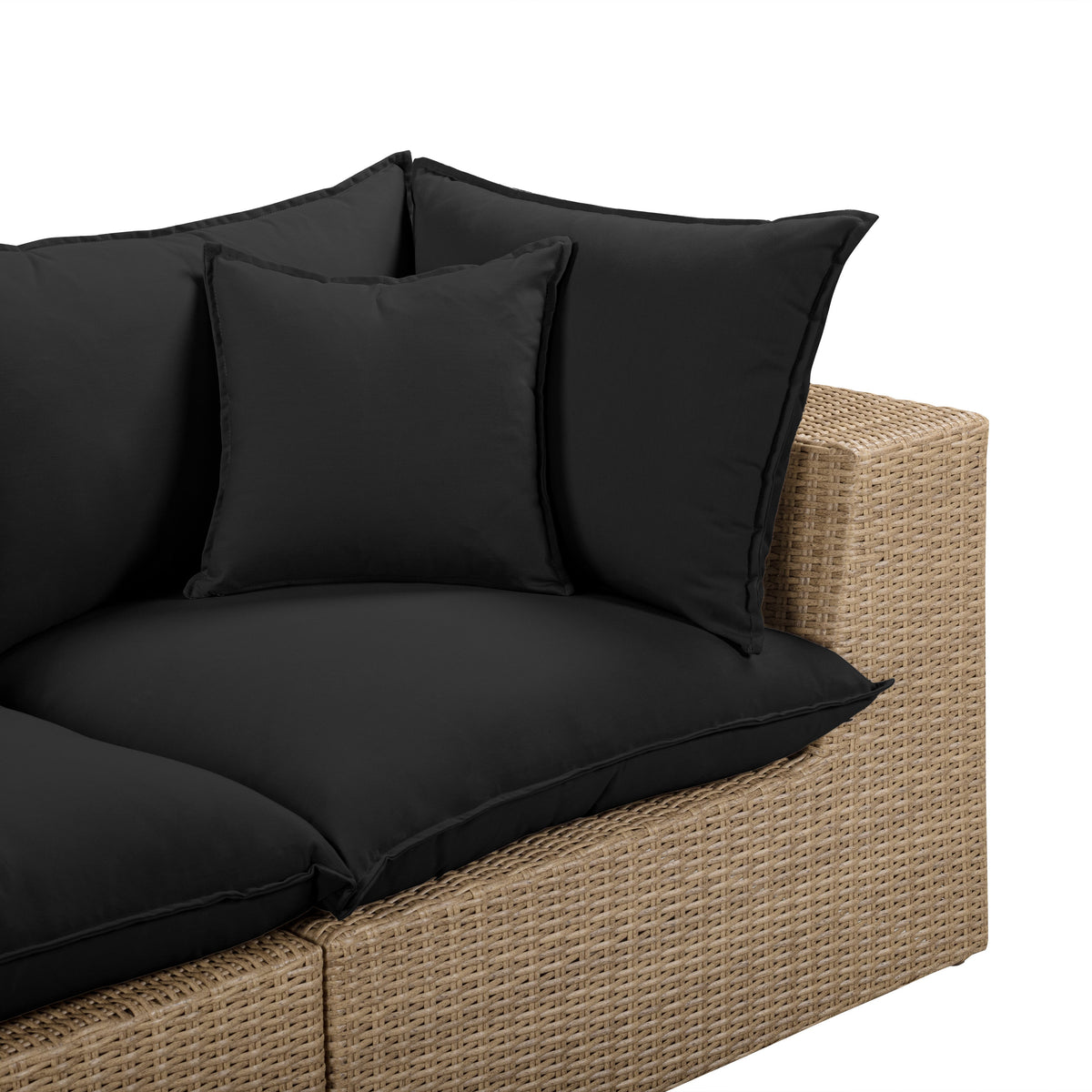 Cali 120" Performance Fabric & Wicker Outdoor Sofa