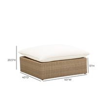 Cali Performance Fabric & Wicker Outdoor Ottoman