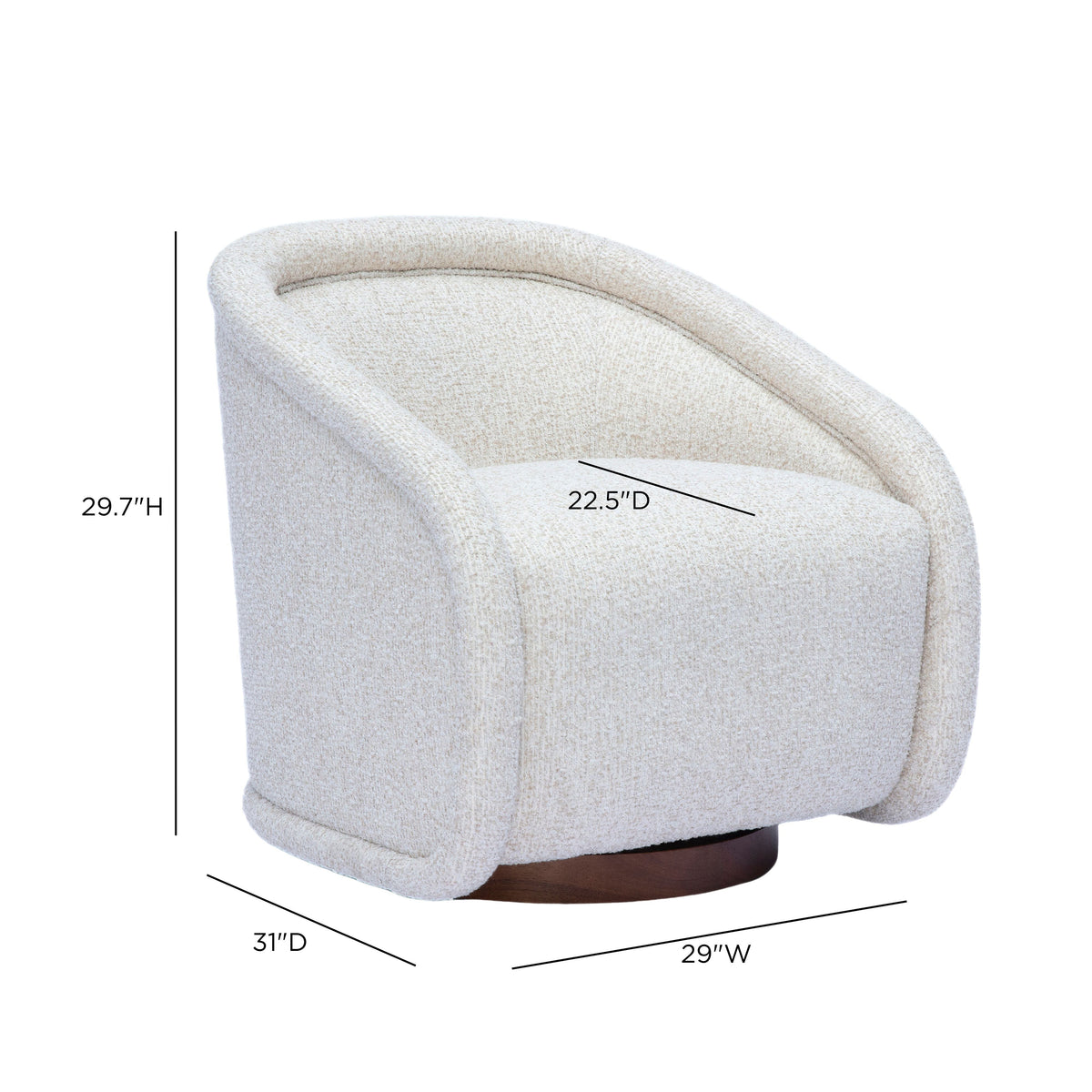 Clarke Cream Performance Boucle Swivel Accent Chair