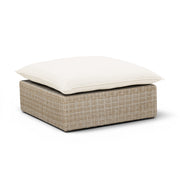 Cali Performance Fabric & Wicker Outdoor Ottoman