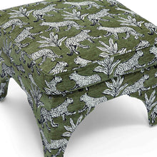 Raji Leopard Performance Jacquard Ottoman